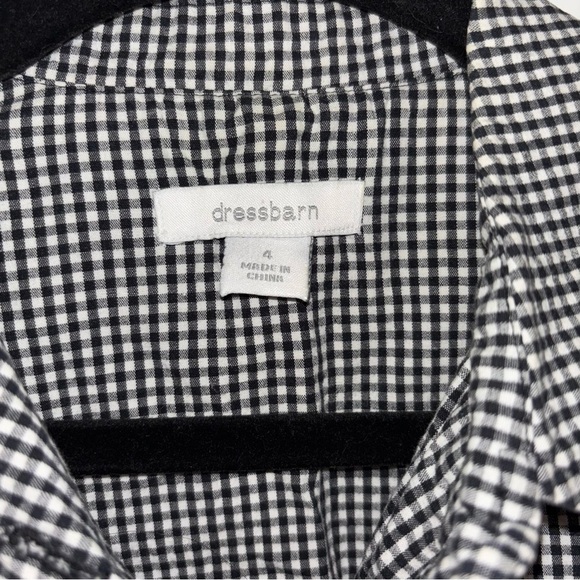 dressbarn Black and White Gingham Print Shift Dress Size 4 - Picture 2 of 8